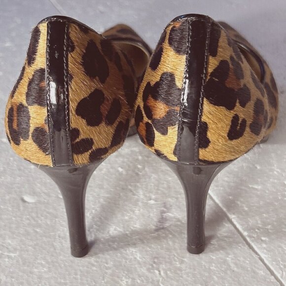 Antonio Melani SZ9 Leopard calf hair leather heels Chic Old Money Timeless - Picture 8 of 10